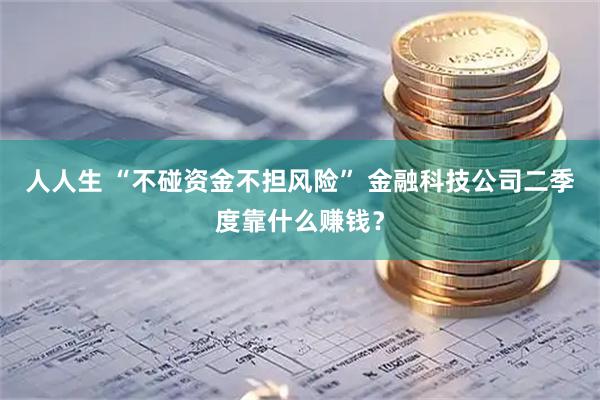 人人生 “不碰资金不担风险” 金融科技公司二季度靠什么赚钱？